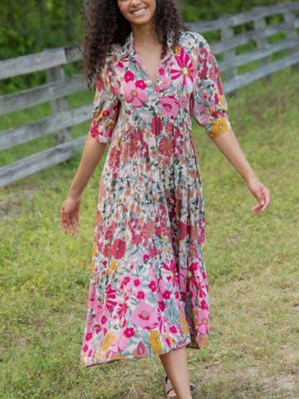 NATURAL LIFE Rebecca Midi Floral Dress - Picture 2 of 8